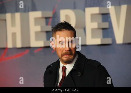 L'acteur Tom Hardy, à la London film première du Revenant Banque D'Images