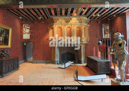 Le Château Royal de Blois est situé dans la vallée de la Loire et fut la résidence de plusieurs rois de France. Vue de l'intérieur. Banque D'Images