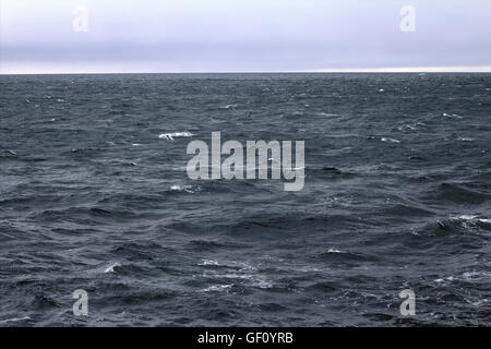 Sharp haute vagues dans la mer Arctique. À l'horizon du nord de l'île de Novaya Zemlya Banque D'Images