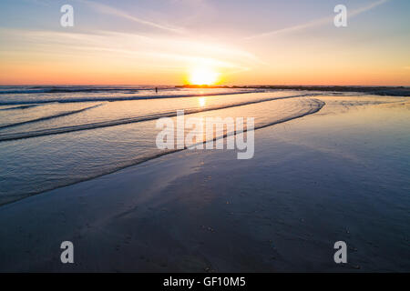 Coucher du soleil sur la plage, Costa Rica Banque D'Images