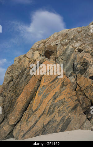 Rock formations à Achmelvich beach à Sutherland, sur la côte nord-ouest de l'Ecosse, Royaume-Uni Banque D'Images