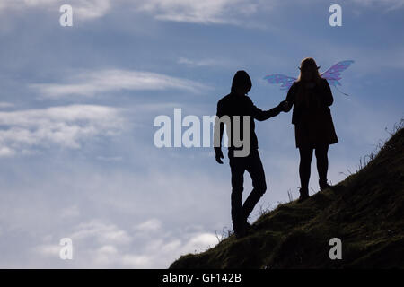 En couple, Fairy Glen Isle of Skye Banque D'Images