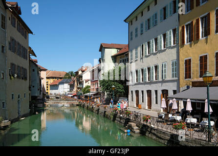 Canal à Annecy. Haute-Savoie, France. Banque D'Images