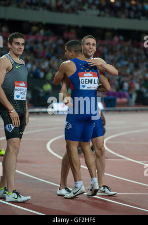 Londres, ANGLETERRE - 22 juillet : Danny Talbot   Adam Gemili concurrentes dans la finale 200m hommes au cours de la première journée de l'anniversaire de Muller Banque D'Images