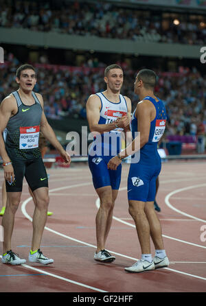 Londres, ANGLETERRE - 22 juillet : Danny Talbot   Adam Gemili concurrentes dans la finale 200m hommes au cours de la première journée de l'anniversaire de Muller Banque D'Images