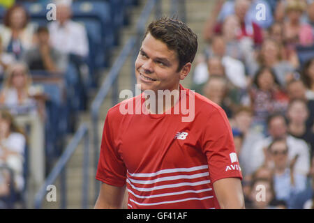 Toronto, Ontario, Canada. 28 juillet, 2016. Milos Raonic du Canada bat Jared Donaldson de United States pendant le troisième tour de la Coupe Rogers tournoi au centre d'Aviva. 6-2, 6-3. Credit : Joao Luiz de Franco/ZUMA/Alamy Fil Live News Banque D'Images