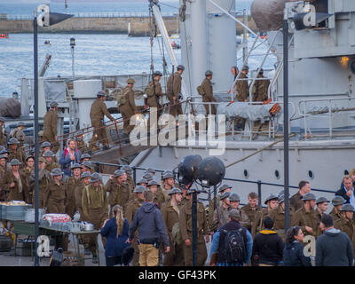 Weymouth, Dorset, UK. 28 juillet, 2016. Tournage de Dunkerque à Weymouth, Dorset Crédit : Frances Underwood/Alamy Live News Banque D'Images