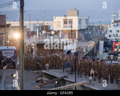 Weymouth, Dorset, UK. 28 juillet, 2016. Tournage de Dunkerque à Weymouth, Dorset Crédit : Frances Underwood/Alamy Live News Banque D'Images