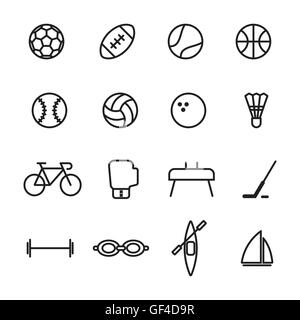 Jeu de ligne sport icons vector illustration sur fond blanc Illustration de Vecteur