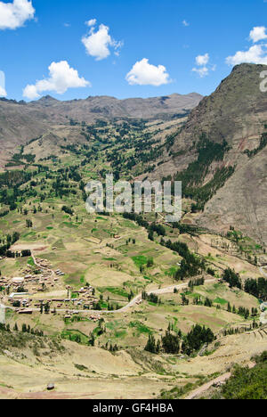 La vallée de Pisac village Banque D'Images