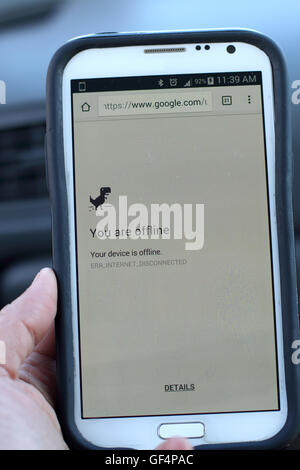 'Vous êtes déconnecté' message sur écran Android smart phone Banque D'Images