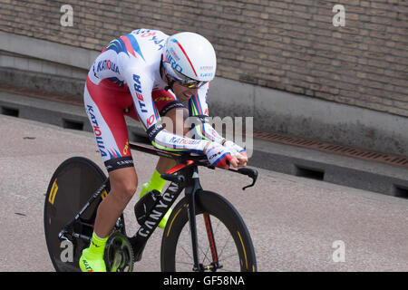 Utrecht, Pays-Bas 4 juillet : l'équipe cycliste professionnelle de katusha en action pendant le prologue (time trial ) du tour de franc Banque D'Images