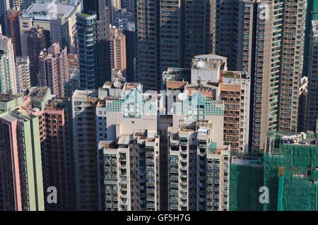 Scène dans le centre de Hong Kong. Gratte-ciel. Banque D'Images