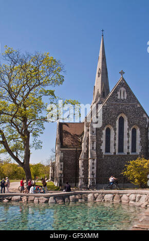 Copenhague, Danemark - Saint Alban's église anglaise,dit aussi l'église anglaise de Copenhague. Il a été construit de 1885 à 1887. Banque D'Images