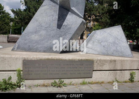 Mémorial à Gabor Sztehlo, un pasteur luthérien qui a sauvé les enfants et les adultes en période de règle des Croix fléchées Banque D'Images