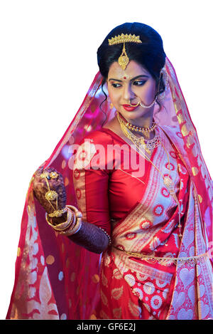 Bengali hindou royale mariée. Banque D'Images