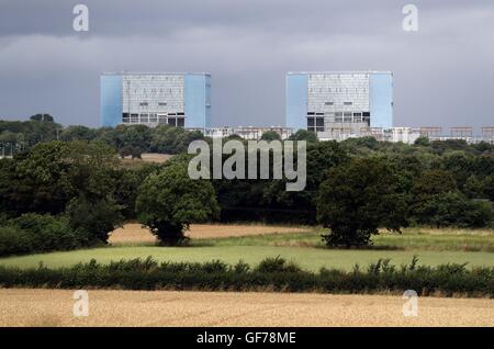 Vue générale de la centrale nucléaire de Hinkley point A Magnox dans le Somerset, alors que le géant de l'énergie EDF est sur le point de prendre sa décision d'investissement finale tant attendue sur la station planifiée, mettant ainsi fin aux doutes sur l'énorme projet de 18 milliards de livres sterling. Banque D'Images