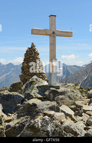 Sommet mondial de l'Egesen, Alpes de Stubai, Tyrol, Autriche, Europe Banque D'Images