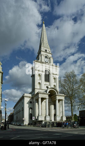 Christ Church Spitalfields front ouest & tower ; construit par Nicholas Hawksmoor 1714 - 1729 Banque D'Images