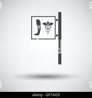 Clinique Vétérinaire icône sur fond gris avec ombre ronde. Vector illustration. Illustration de Vecteur