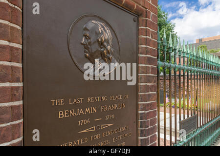 Ben Franklin tombe, Philadelphie USA Banque D'Images