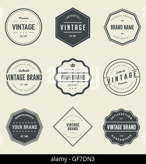 Set de badges de marque Vintage Illustration de Vecteur