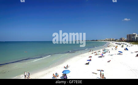 Vue aérienne de Siesta Key Beach à Sarasota, FL Banque D'Images