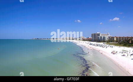 Vue aérienne de Siesta Key Beach à Sarasota, FL Banque D'Images