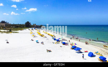 Vue aérienne de Siesta Key Beach à Sarasota, FL Banque D'Images