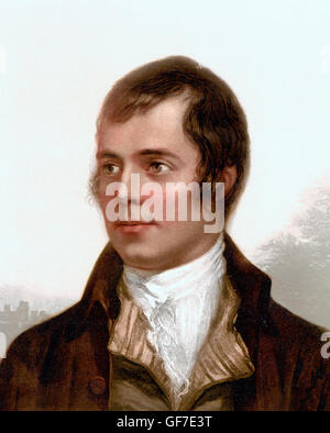 Le Xviiième Siècle, poète écossais Robert Burns (1759-1796). Imprimer c.1890-1900, à partir d'un portrait par Robert Dodd, 1787. Banque D'Images