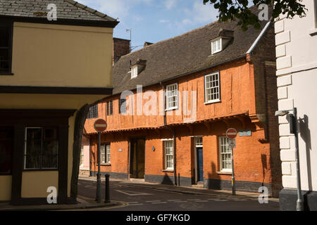 Royaume-uni, Angleterre, Norfolk, King's Lynn, Nelson's Lane, anciennement Rue de la Latte, Hampton Court, C 14ème bâtiment jettied Banque D'Images