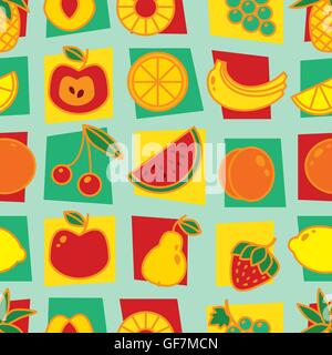 Modèle transparent avec des fruits sur fond bleu. Illustration de Vecteur