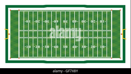 Une vue aérienne de réaliste un officiel American football dimensions mise en page. 10 EPS vectoriel disponible. Banque D'Images