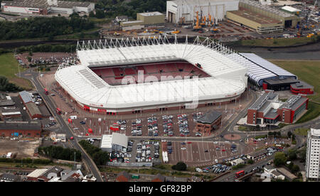 Vue aérienne de Sunderland AFC Stade de la lumière, UK Banque D'Images