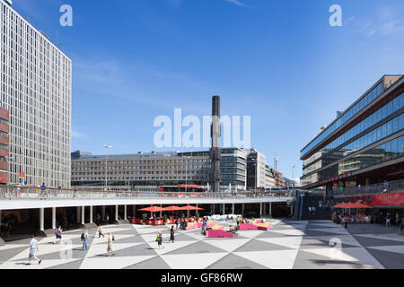 Stockholm, Suède - 29 juil 2016 : vue sur la place Sergel sur une journée ensoleillée, Stockholm, Suède Banque D'Images