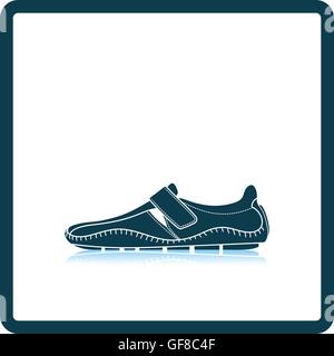 L'icône de mocassins. Reflet de l'ombre. Vector illustration. Illustration de Vecteur