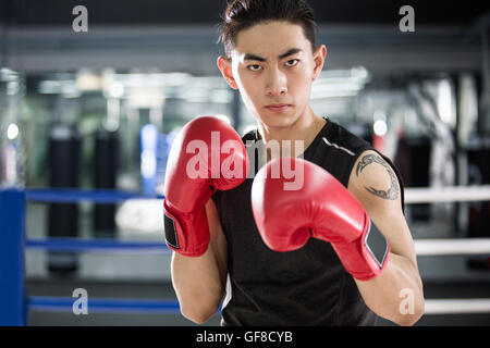 Portrait du boxeur chinois Banque D'Images