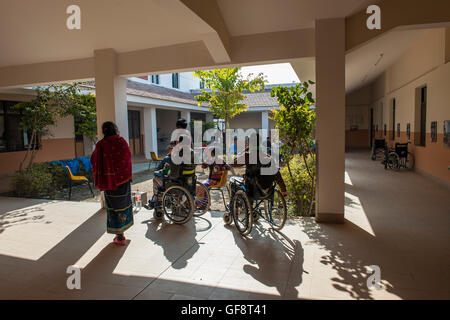 Le Népal, Sangha, Spinal Injury Rehabilitation Center Banque D'Images