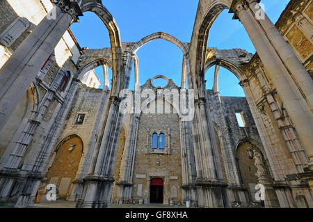 Ruines de l'Igreja do Carmo, Lisbonne Banque D'Images