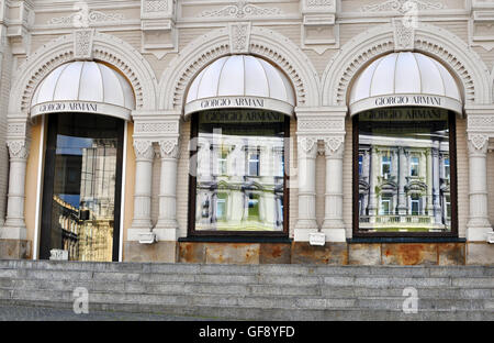 Moscou, Russie - septembre 7 : Façade de Giorgio Armani magasin phare à Moscou le 7 septembre 2014. Banque D'Images