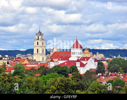La ville de Vilnius : cathédrale orthodoxe et Bell Tower Banque D'Images