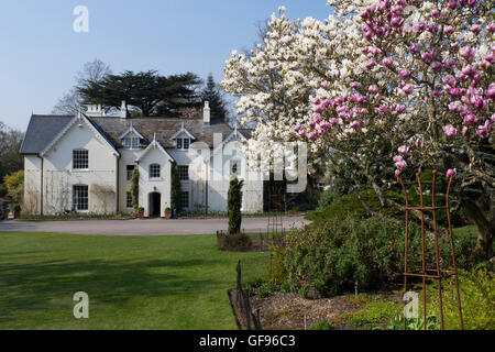 Sir Harold Hillier Gardens. Jermyn's House & Magnolia Avenue (avril 2015) Romsey, Hampshire, Angleterre. Banque D'Images