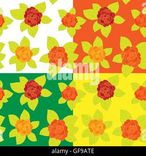 Ensemble de motif floral seamless Illustration de Vecteur