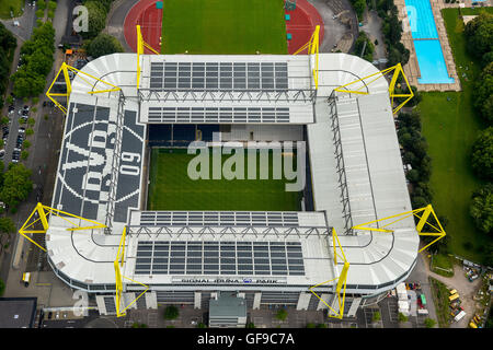 Vue aérienne, SignalIdunaPark, BVB Stadion Dortmund, stade de football, de ligue 1, stade, Dortmund, Rhénanie du Nord-Westphalie Banque D'Images