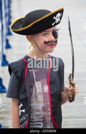 Swanage, Dorset, UK. 30 juillet, 2016. Le tout premier festival pirate pirate de Purbeck, Festival, a lieu à Swanage en juillet. Credit : Carolyn Jenkins/Alamy Live News Banque D'Images