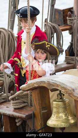 Swanage, Dorset, UK. 30 juillet, 2016. Le tout premier festival pirate pirate de Purbeck, Festival, a lieu à Swanage en juillet. Credit : Carolyn Jenkins/Alamy Live News Banque D'Images