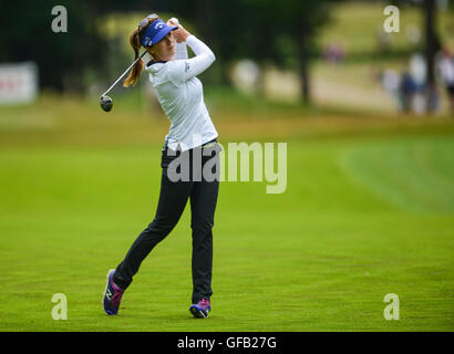 Golf de Woburn, Milton Keynes, UK. 31 juillet, 2016. Ricoh Womens Open de Golf, épreuve finale. Sandra Gal (Allemagne) joue de l'allée sur la 2ème. Credit : Action Plus Sport/Alamy Live News Banque D'Images