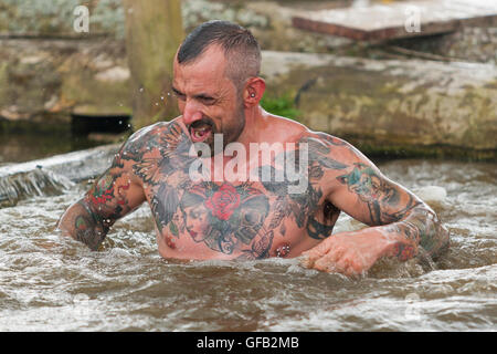 Ortie tough guy Warrior 2016 concurrent, près de Wolverhampton UK à l'assemblée annuelle de l'été parcours Banque D'Images