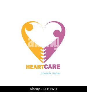 Des soins de santé et de symbole médical avec forme de coeur.Coeur logo soins,logo vector modèle.vector illustration Illustration de Vecteur