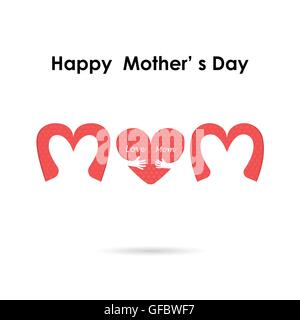 Happy Mothers Day.Love Heart logo soins.L'amour et heureuse fête des concept d'arrière-plan.Vector illustration Illustration de Vecteur